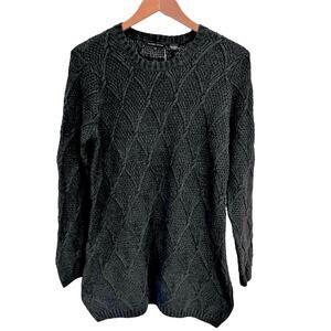 Jeanne Pierre Sweater Women’s Medium Charcoal Heather Cotton Knit Pullover NWT